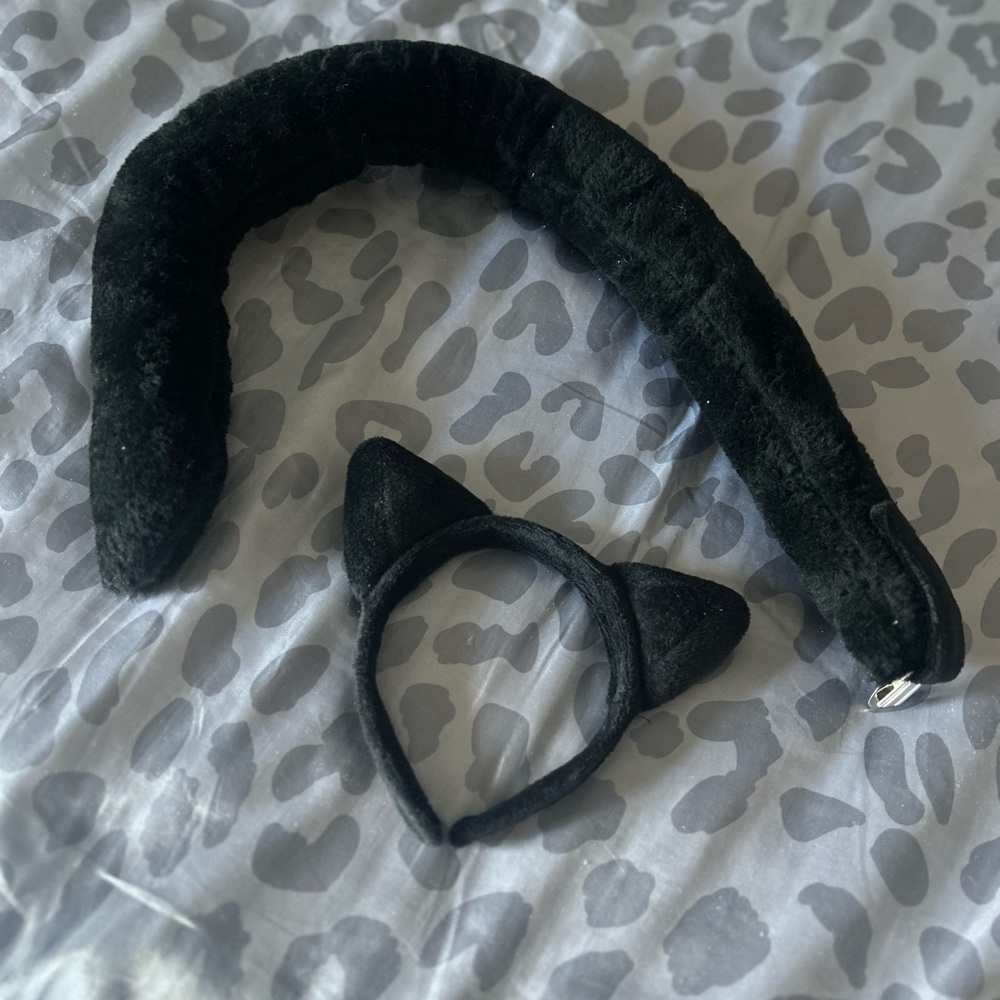 Spirit Black Cat Ear Headband and Tail Set